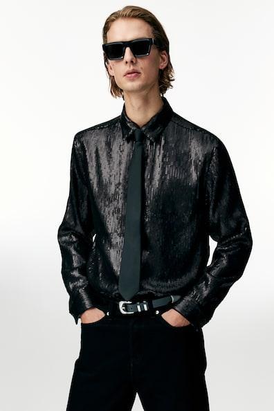 Regular Fit Sequined Shirt Product Image