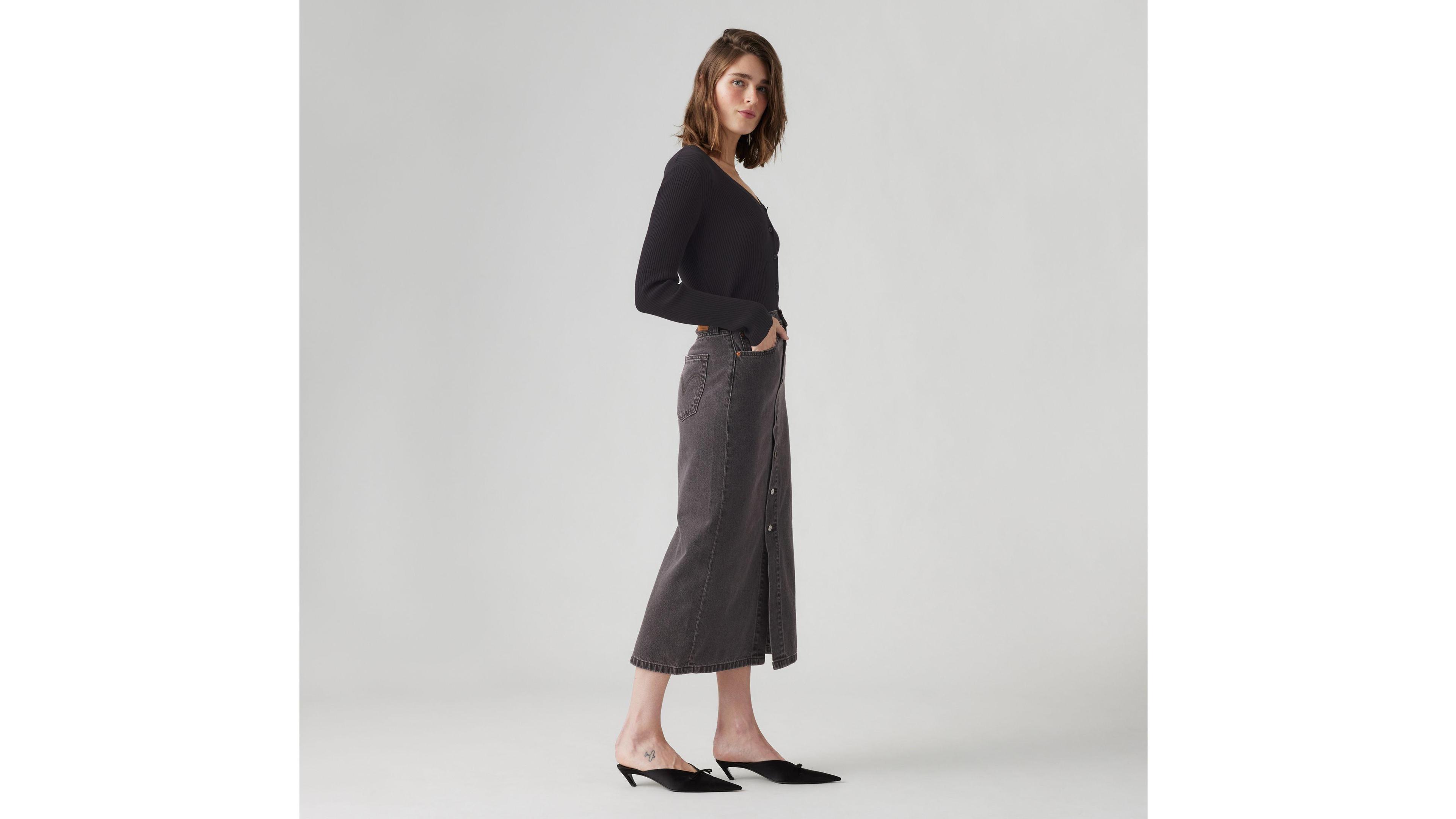 Button Midi Skirt Product Image