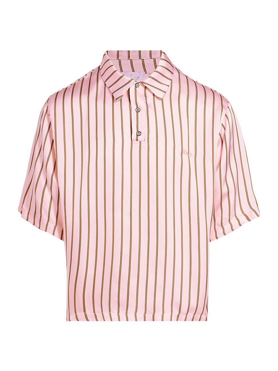 Mens Striped Boxy Polo Shirt Product Image