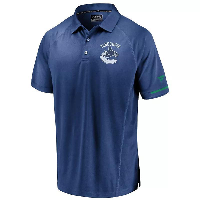 Mens Fanatics Blue Vancouver Canucks Authentic Pro Rinkside Polo Product Image