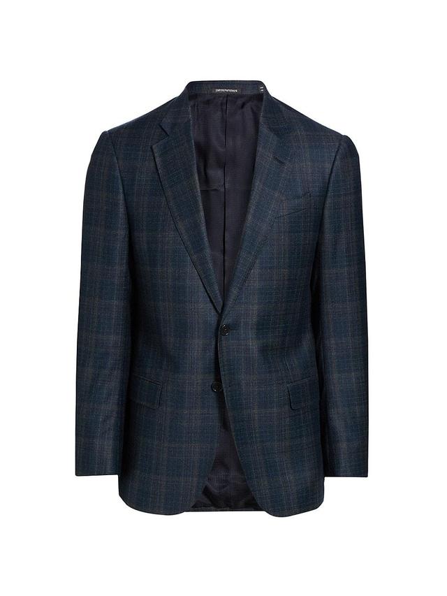 Mens Check Single-Breasted Blazer Product Image