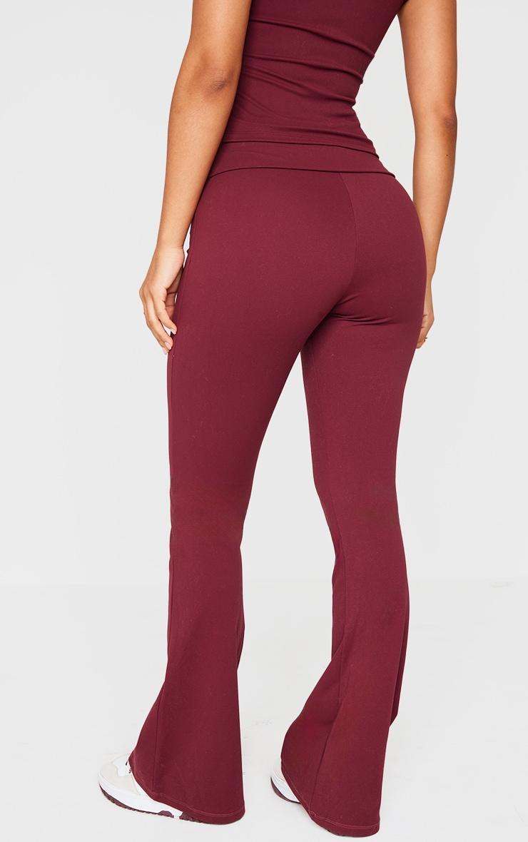 Petite Burgundy Snatched Sculpt Foldover Pants Product Image