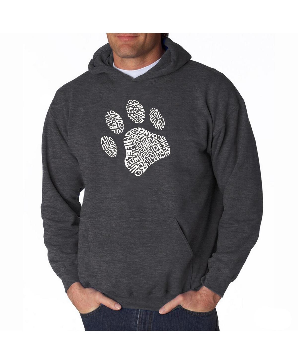 La Pop Art Mens Word Art Hooded Sweatshirt - Dog Paw Product Image