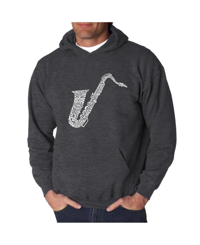 La Pop Art Mens Word Art Hoodie - Saxophone Product Image