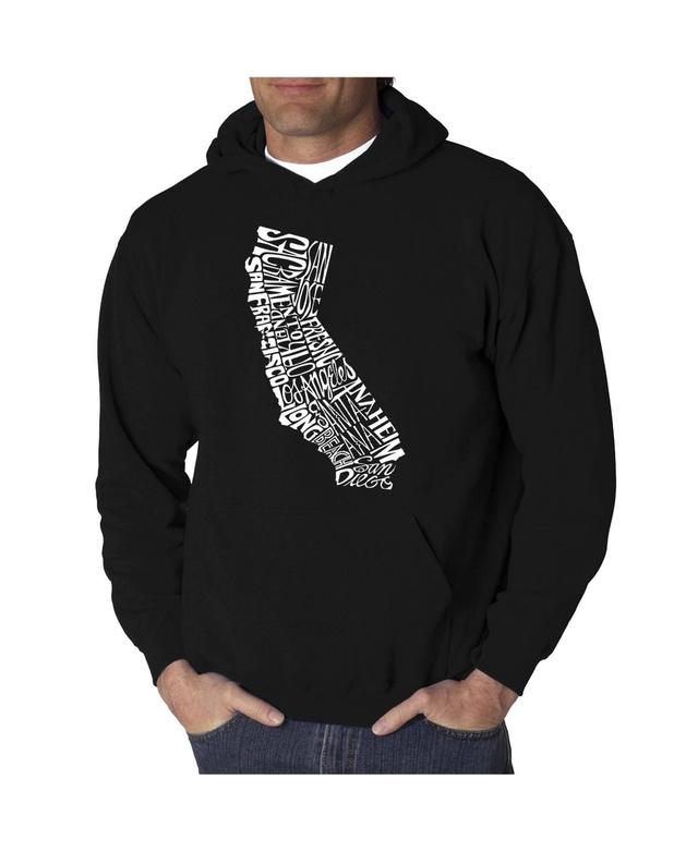 La Pop Art Mens Word Art Hooded Sweatshirt - California State Product Image