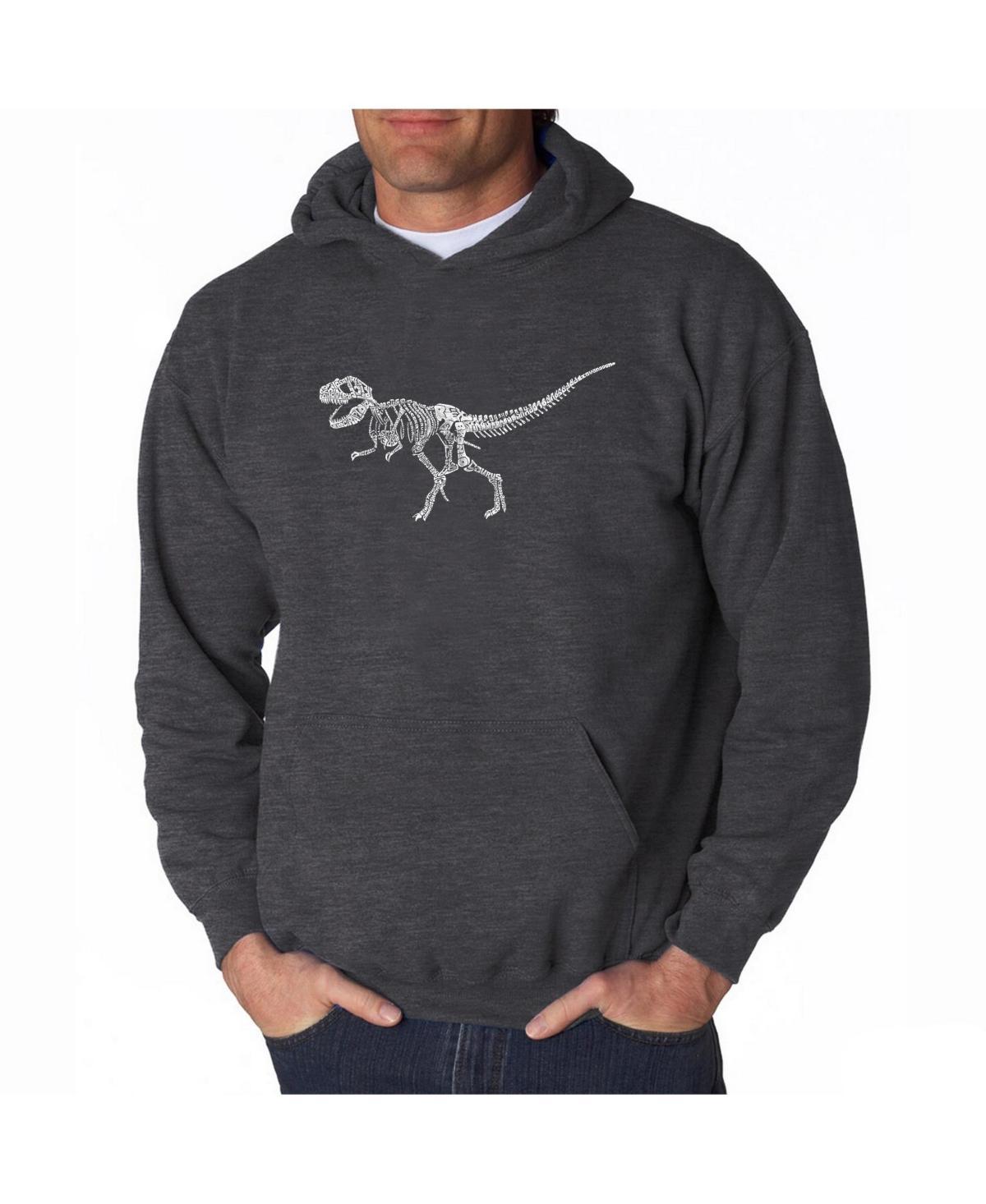 La Pop Art Mens Word Art Hooded Sweatshirt - Dinosaur T-Rex Skeleton Product Image