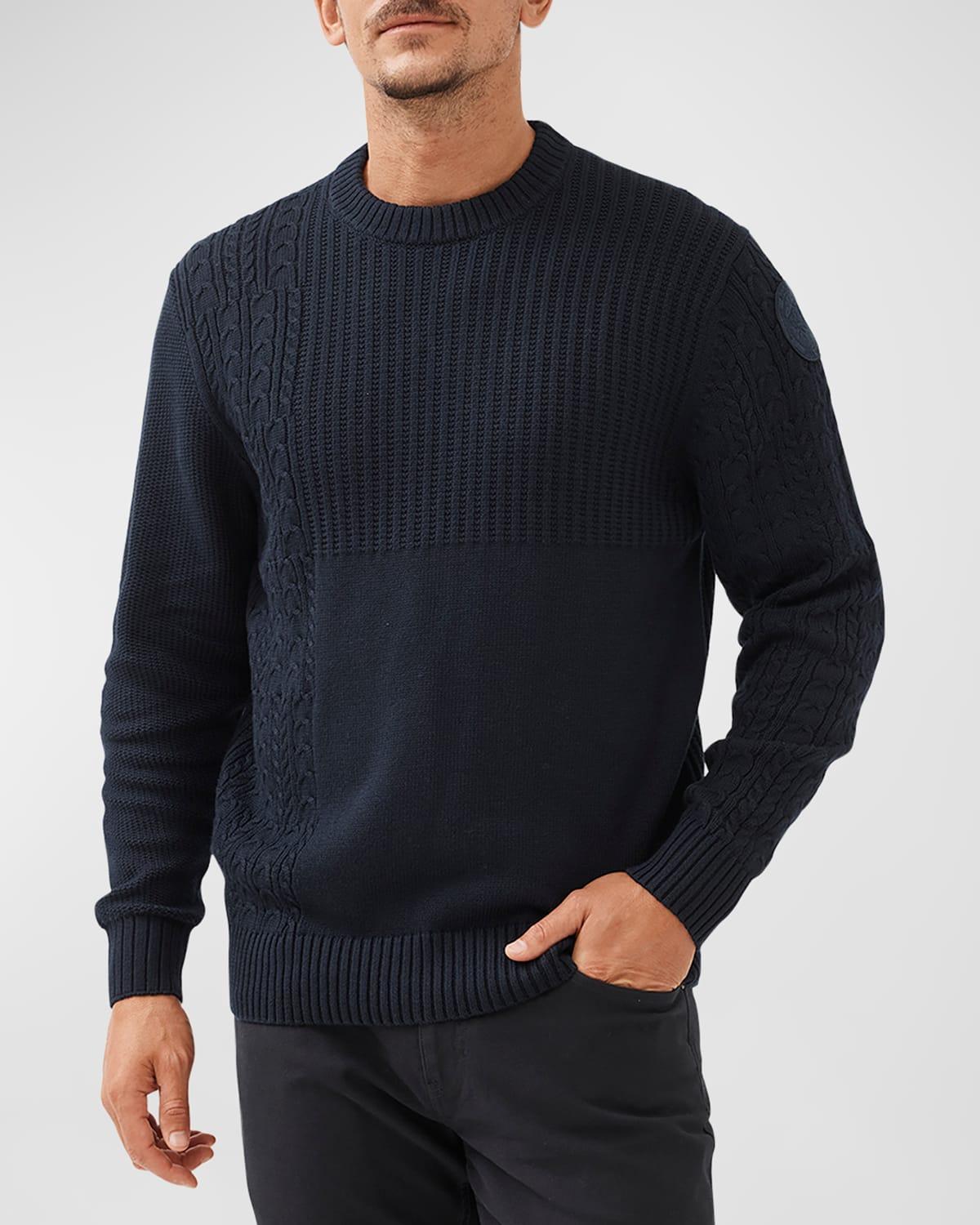 Mens Gowanbridge Multi-Cable Knit Crewneck Sweater Product Image