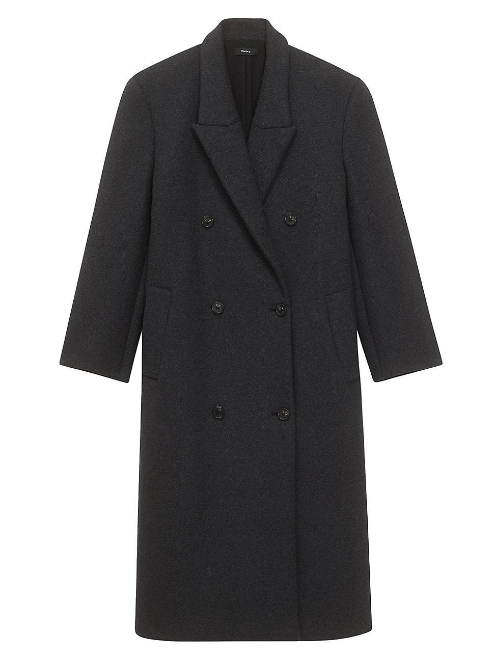 Womens Double-Breasted Wool Coat Product Image