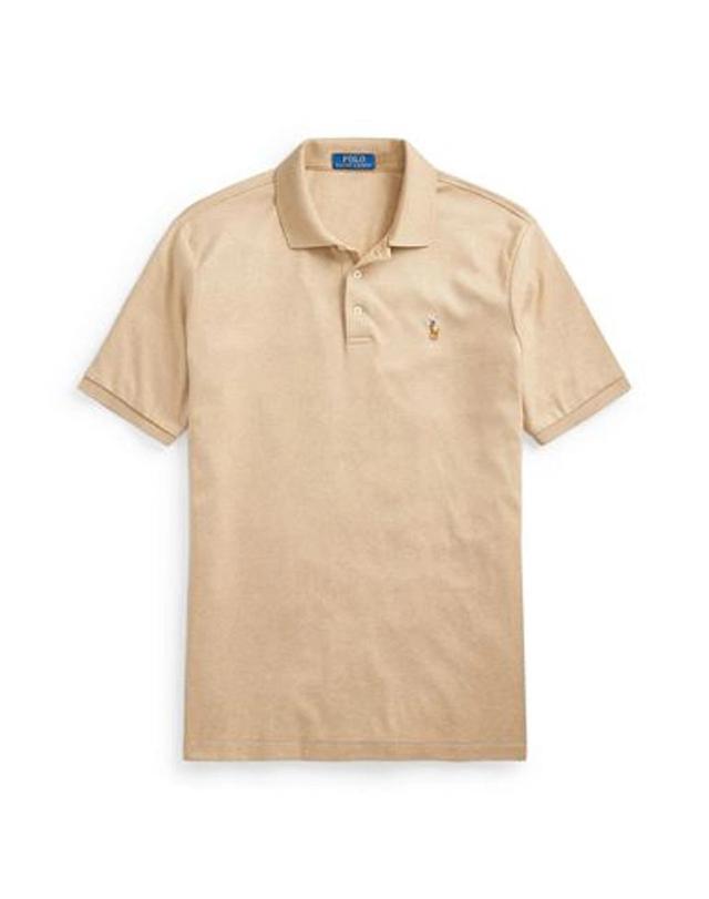 POLO RALPH LAUREN Custom Slim Fit Soft Cotton Polo Shirt Man Polo Shirt Camel Size L Cotton In Beige Product Image