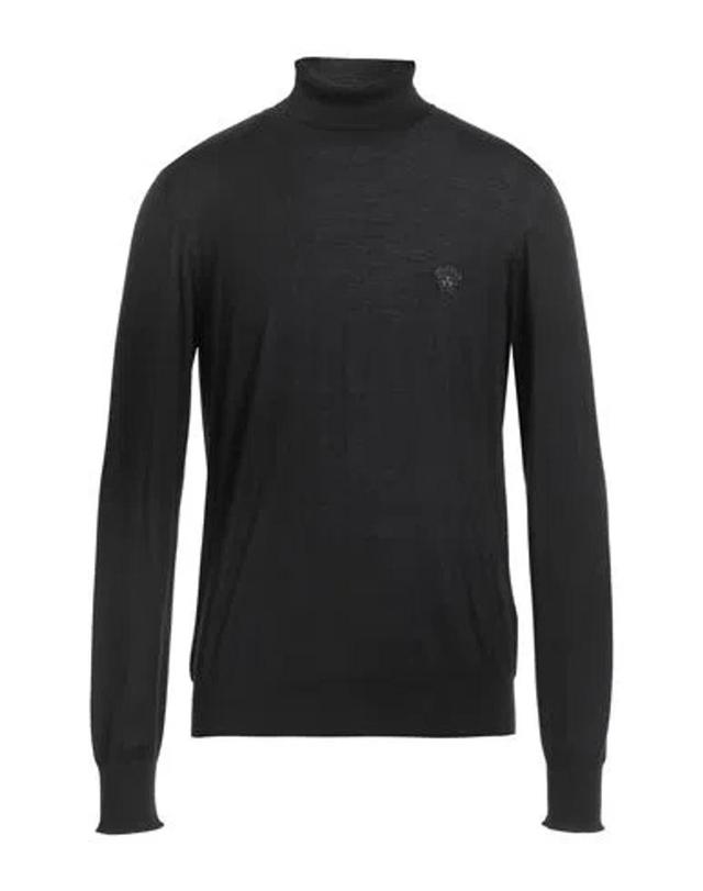 VERSACE Man Turtleneck Black Size 46 Wool, Silk, Cashmere, Viscose Product Image