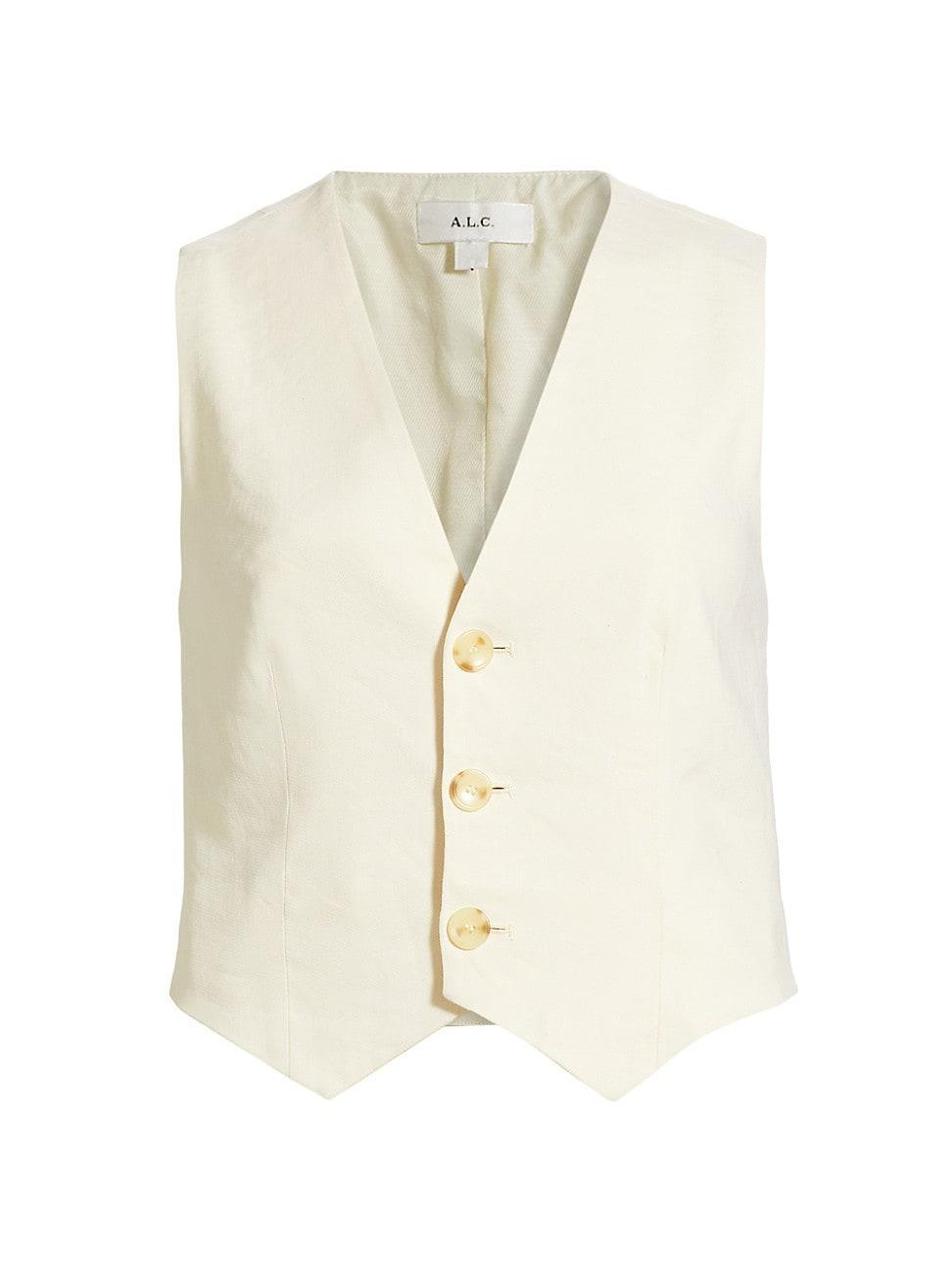 Womens Maxwell Linen-Blend Vest product image