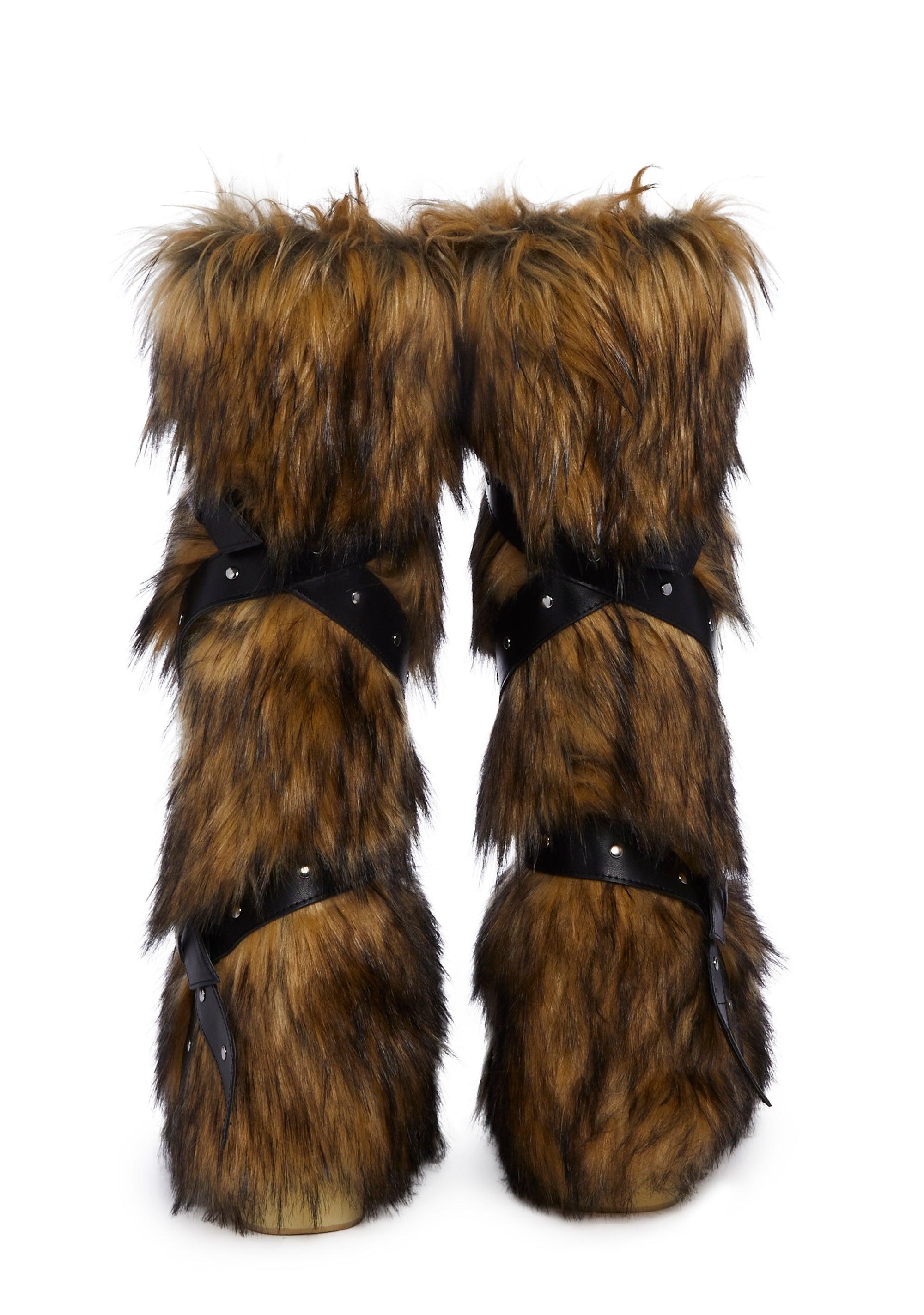 Wild Instincts Faux Fur Boots - Brown Male Product Image