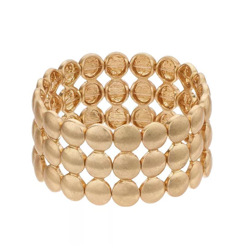 Sonoma Goods For Life Round Disc Stretch Bracelet, Womens, Gold Tone Product Image