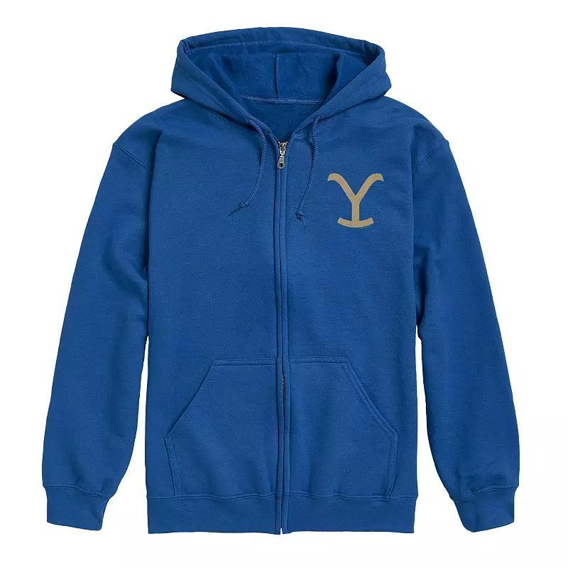 Mens Yellowstone Y Brand Zip Hoodie Med Blue Product Image