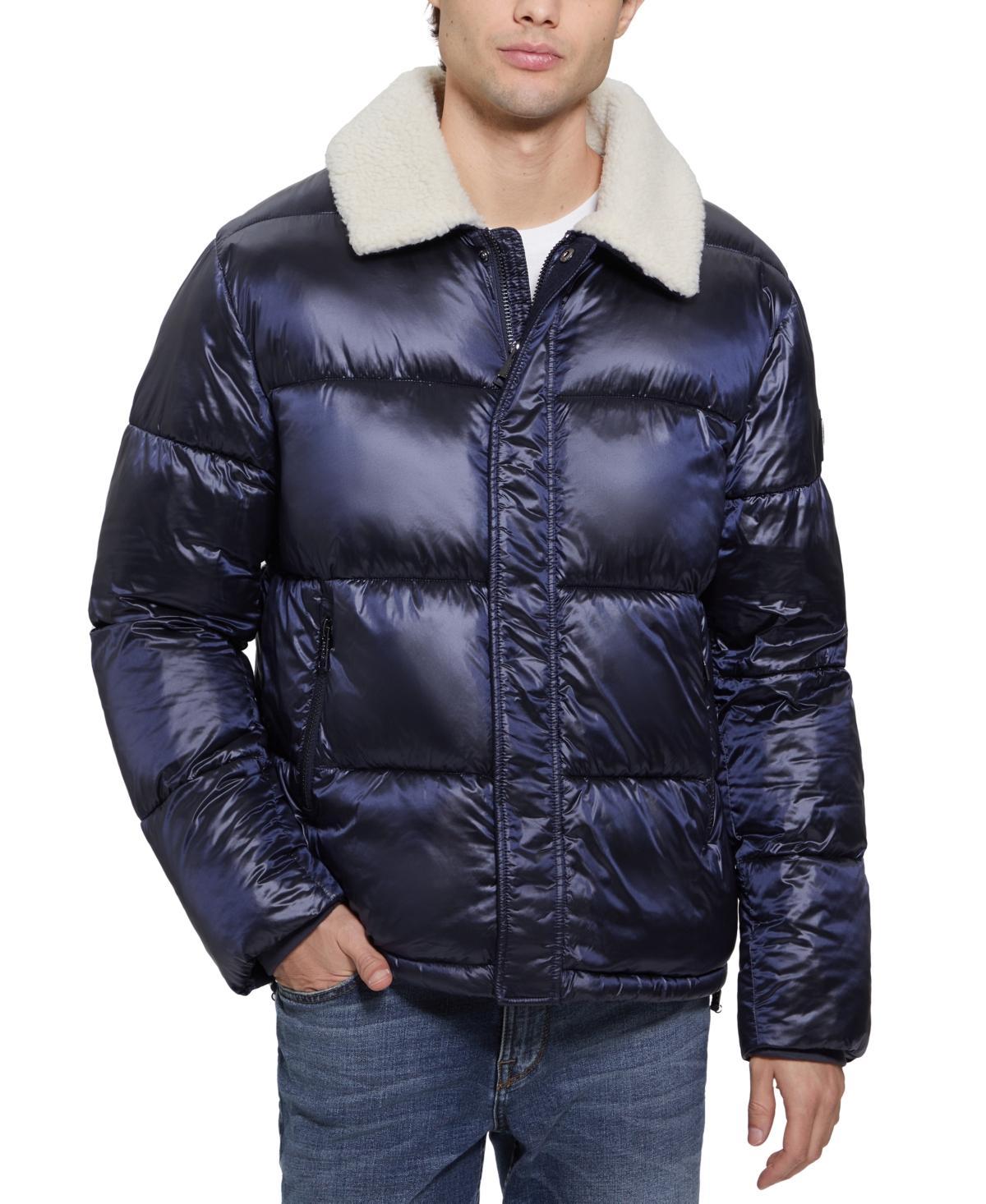 Guess Mens Puffer Jacket with Sherpa Collar Product Image