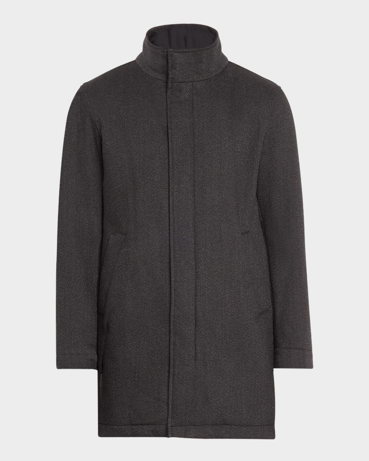 Men's Herringbone Car Coat with Nylon Wind Guard Product Image