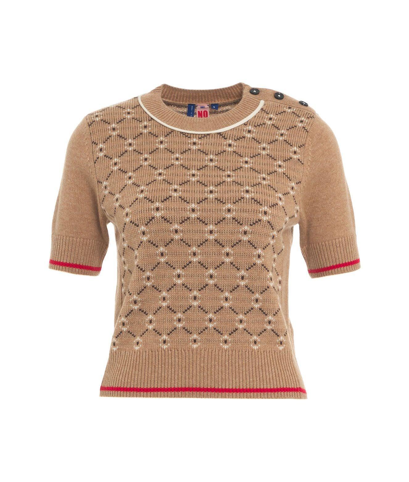 T-shirt a maglia in misto cashmere Female Product Image