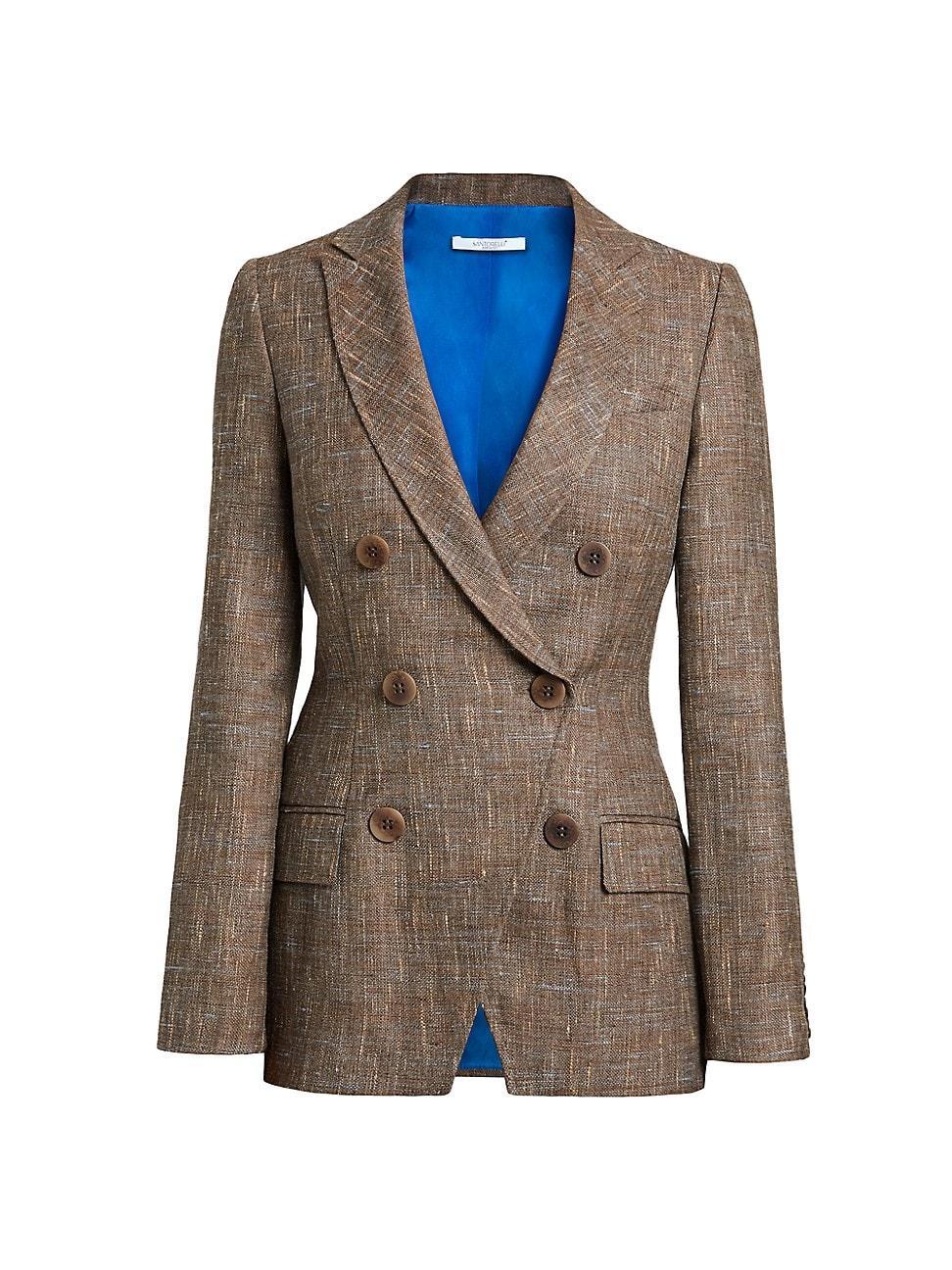 Womens Paco Virgin Wool-Linen Double-Breasted Jacket Product Image