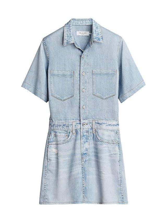 Womens Liquid Miramar Denim-Look Minidress Product Image