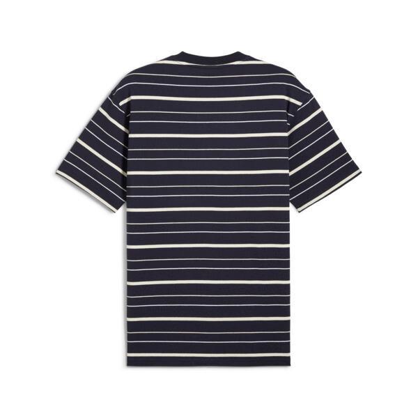 PUMA MMQ Men's Striped T-Shirt in Dark Blue Product Image