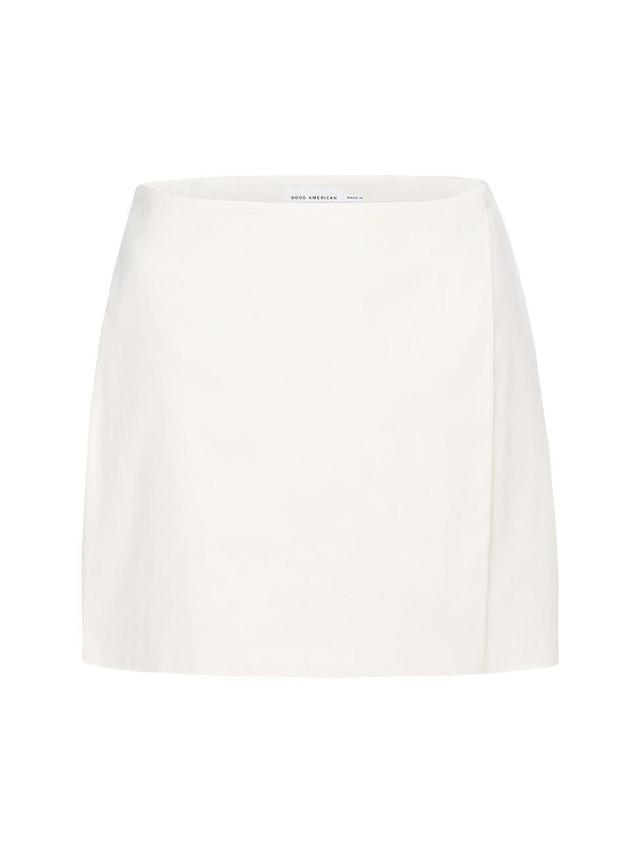 Womens Cotton-Blend Mini Wrap Skirt Product Image