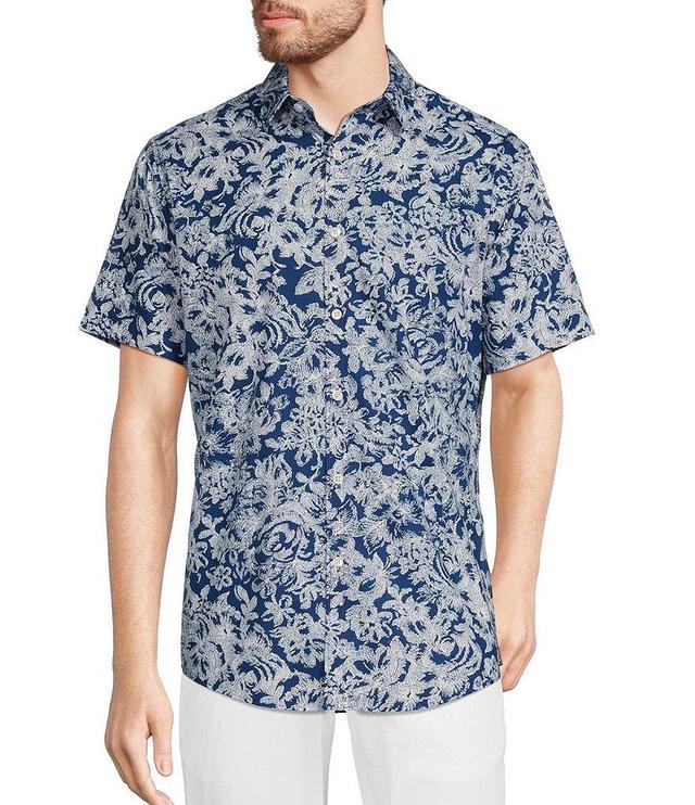 Murano Taser Floral Print Short Sleeve Woven Shirt Product Image