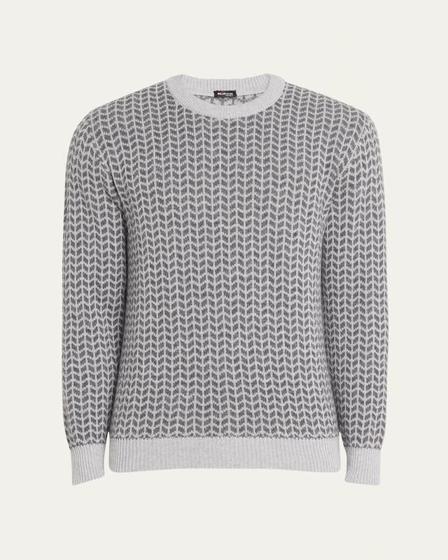 Mens Wavy Jacquard Crewneck Sweater Product Image