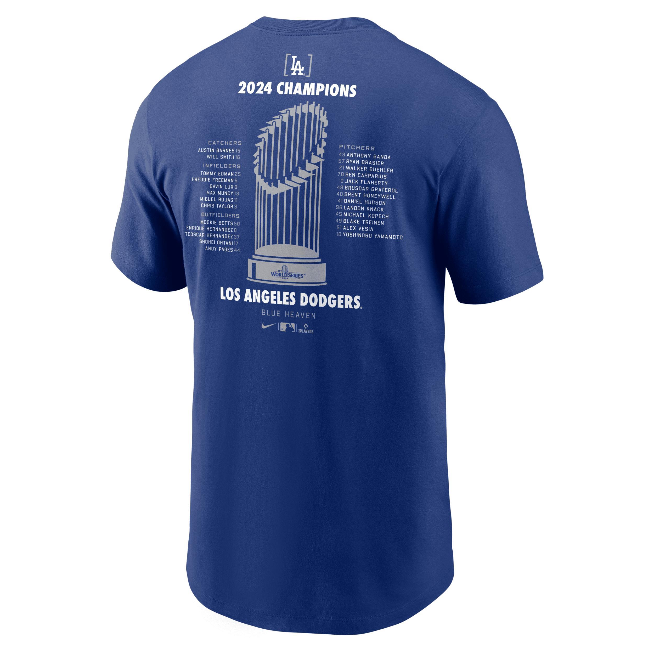 Los Angeles Dodgers 2024 World Series Champions Roster Nike Mens MLB T-Shirt Product Image