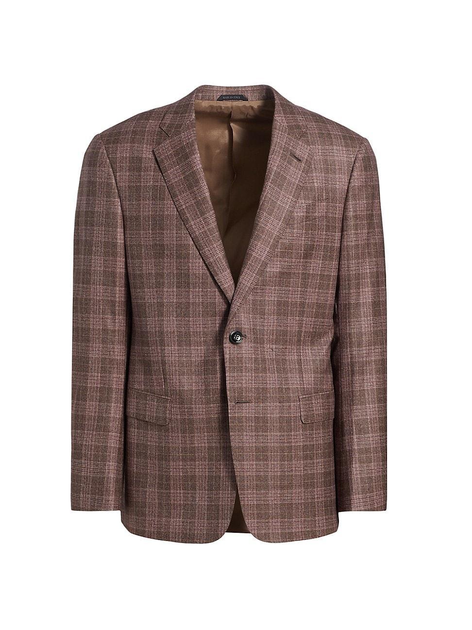 Mens Windowpane Plaid Wool Jacket Product Image