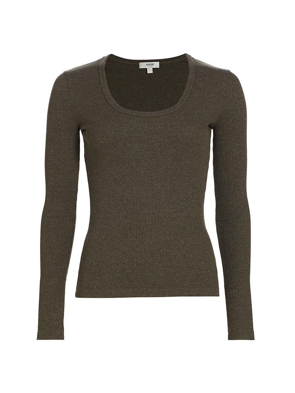 AGOLDE Bernice Scoop Neck Long Sleeve Rib T-Shirt product image