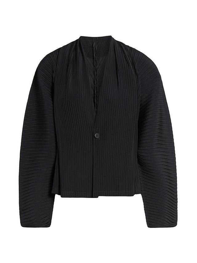 Womens Vigor Pleats Solid V-Neck Cardigan Product Image