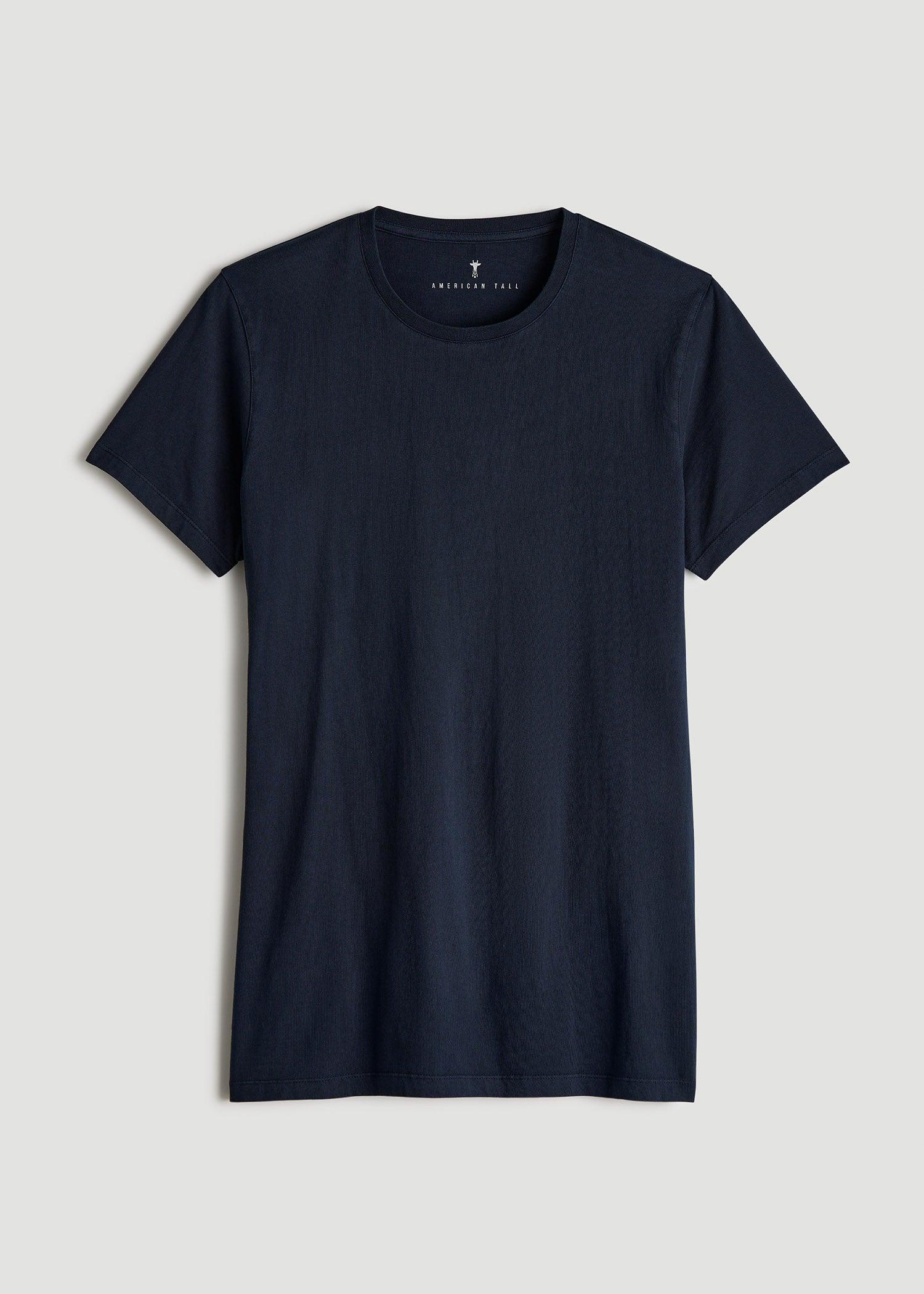 MODERN-FIT Garment Dyed Cotton Men's Tall T-Shirt in Evening Blue Male Product Image