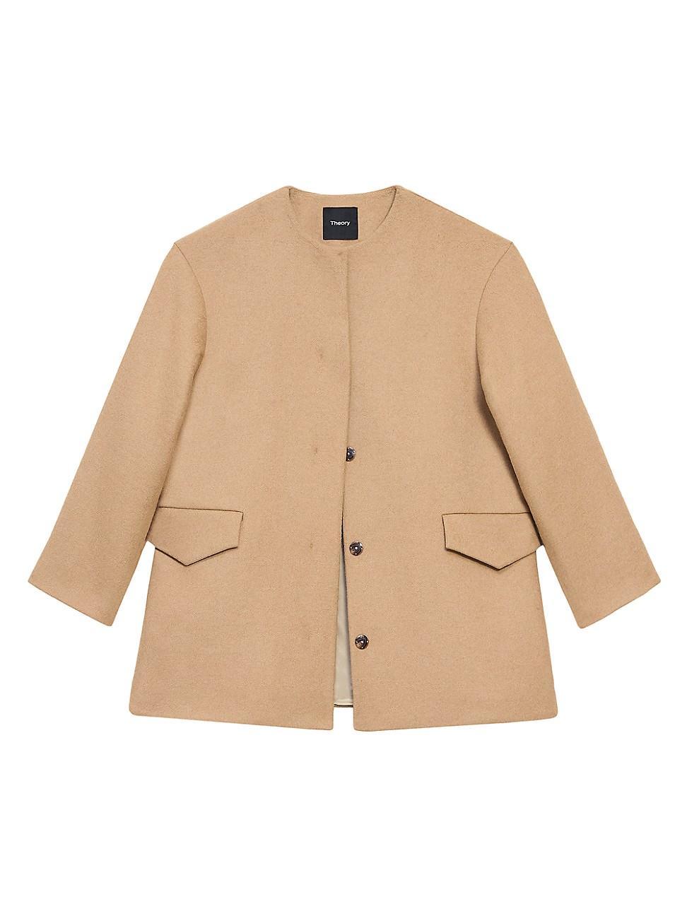 Womens Cape Back Wool Coat Product Image