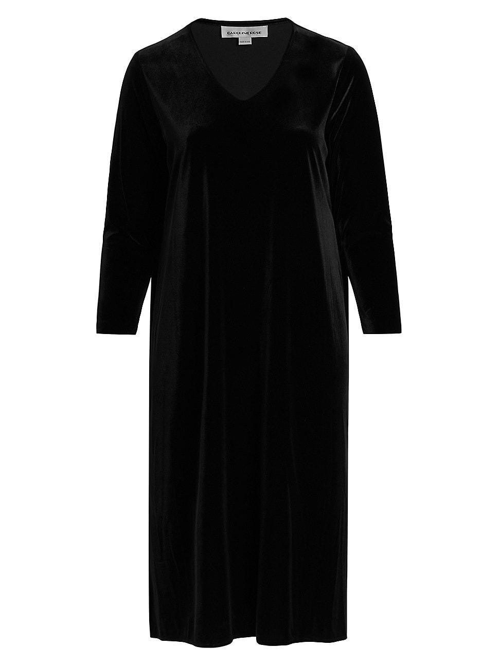 Womens Stretch Velvet Midi-Dress Product Image