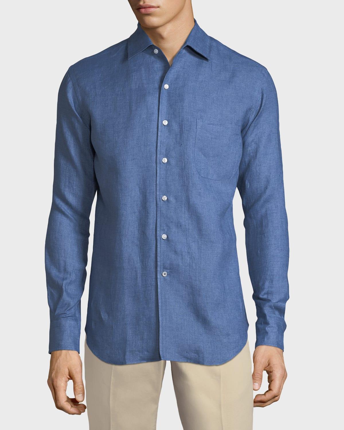 Mens Andre Long-Sleeve Linen Shirt Product Image