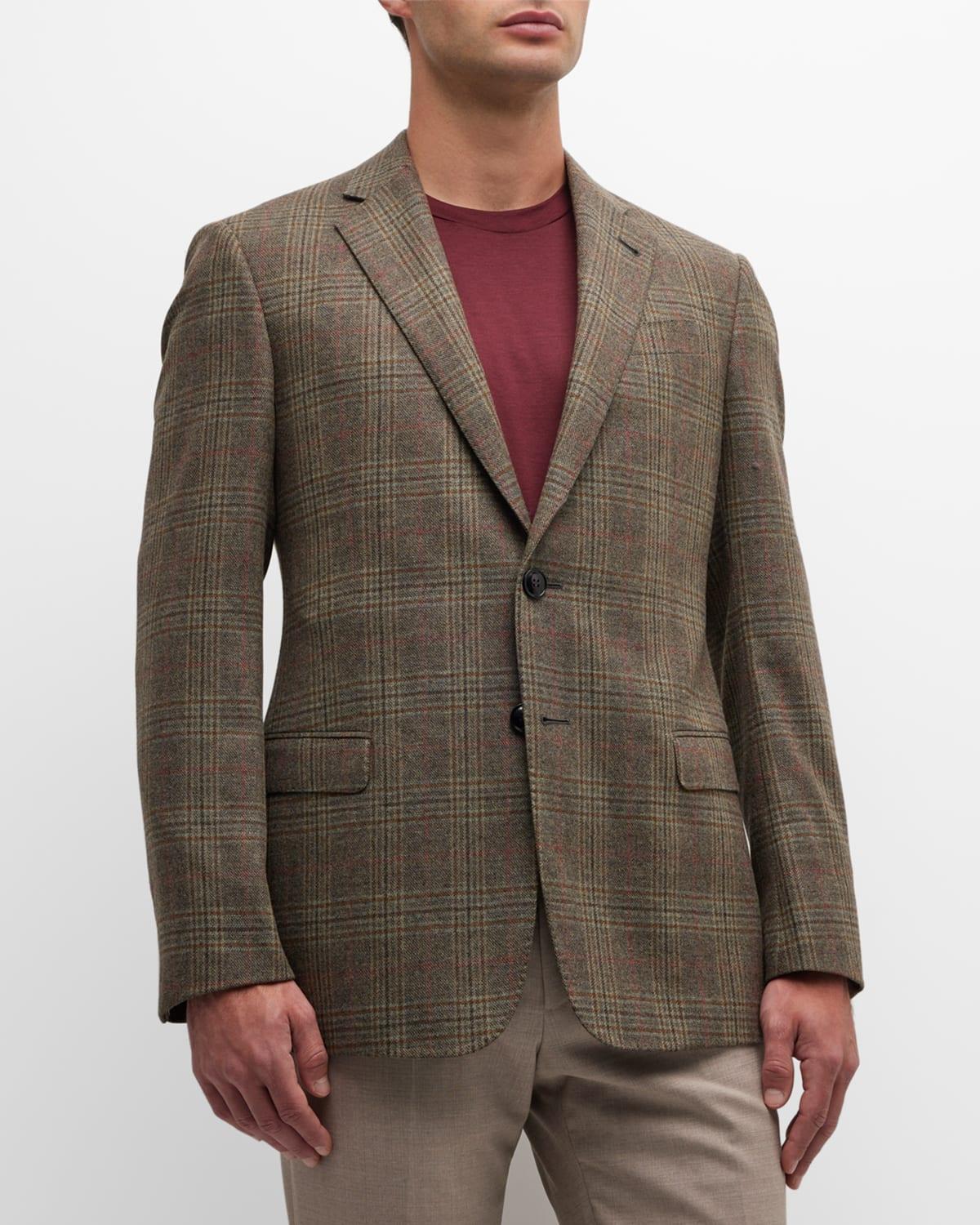 Mens Plaid Wool-Cashmere Sport Coat Product Image