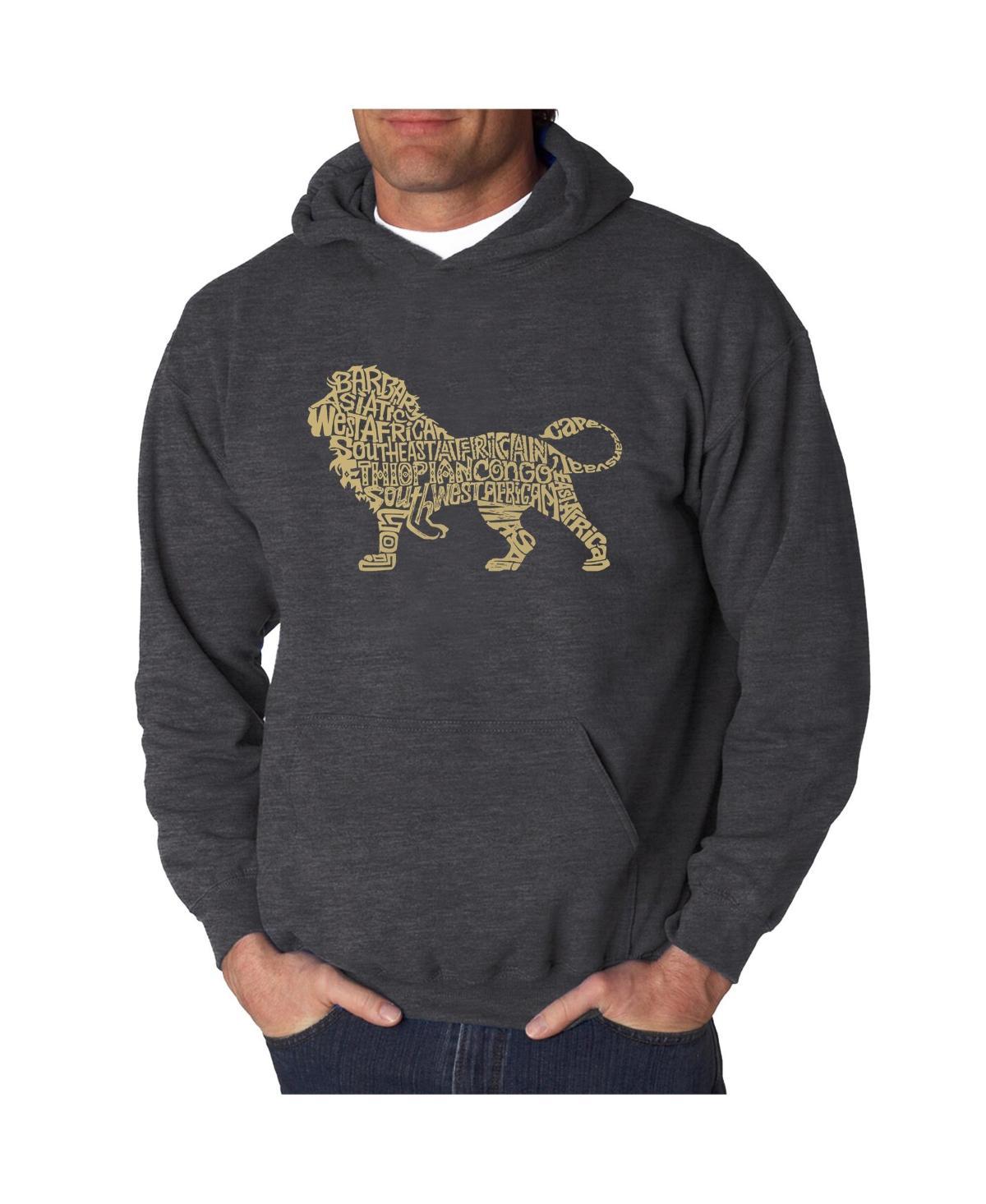 La Pop Art Mens Word Art Hoodie - Lion Product Image