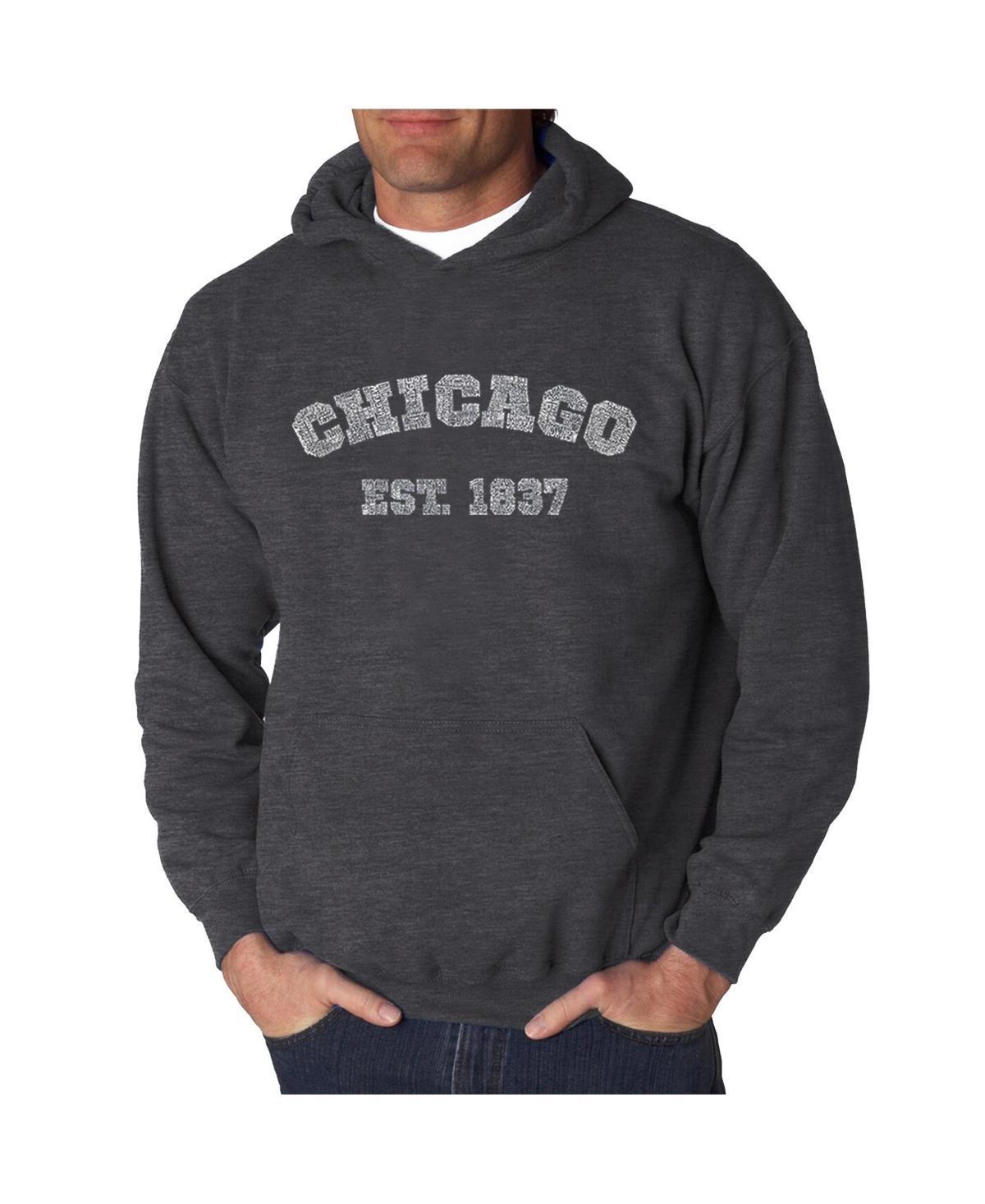 La Pop Art Mens Word Art Hooded Sweatshirt - Chicago 1837 Product Image