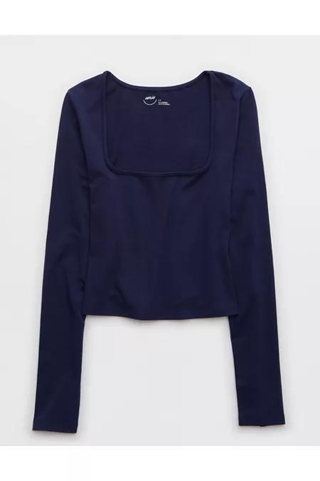 Aerie Chill Up Long Sleeve Cropped T-Shirt Women's Product Image