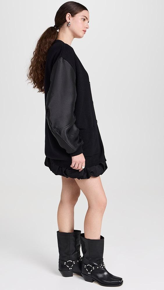 Marques Almeida Merino Cardigan with Satin Bomber Style Sleeves | Shopbop Product Image