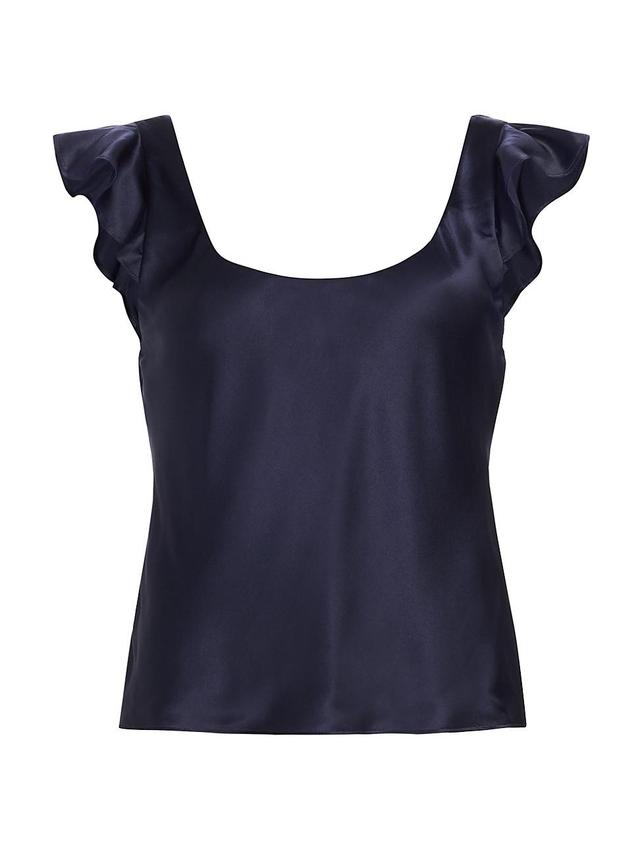 Womens Liana Silk Ruffle Cami Product Image