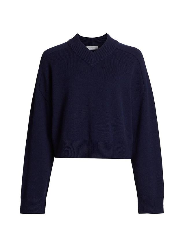 Womens Varsity Cashmere V-Neck Sweater Product Image