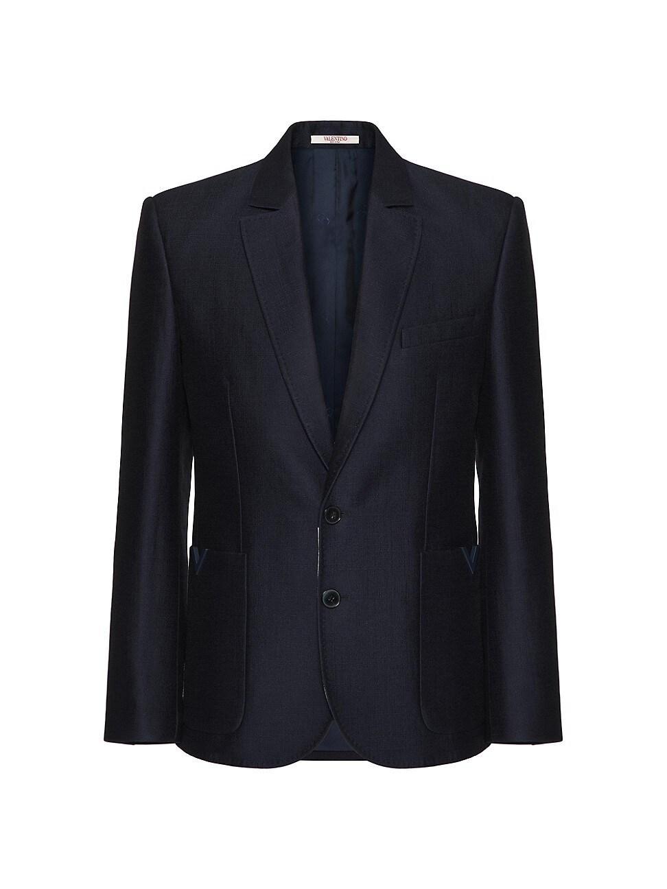 Mens Solid Sport Coat with V Pockets Product Image