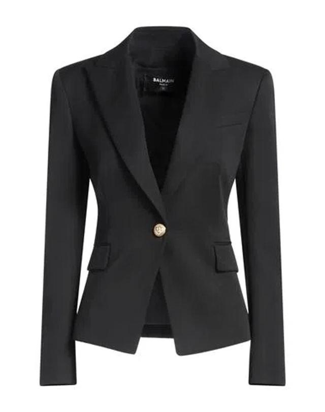 BALMAIN Woman Blazer Black Size 6 Virgin Wool Product Image