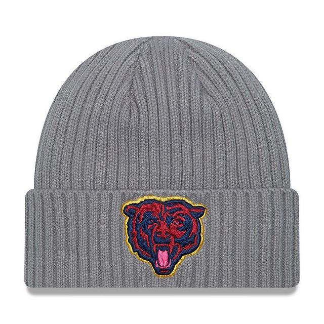 Mens New Era Gray Chicago Bears Color Pack Multi Cuffed Knit Hat, Grey Product Image