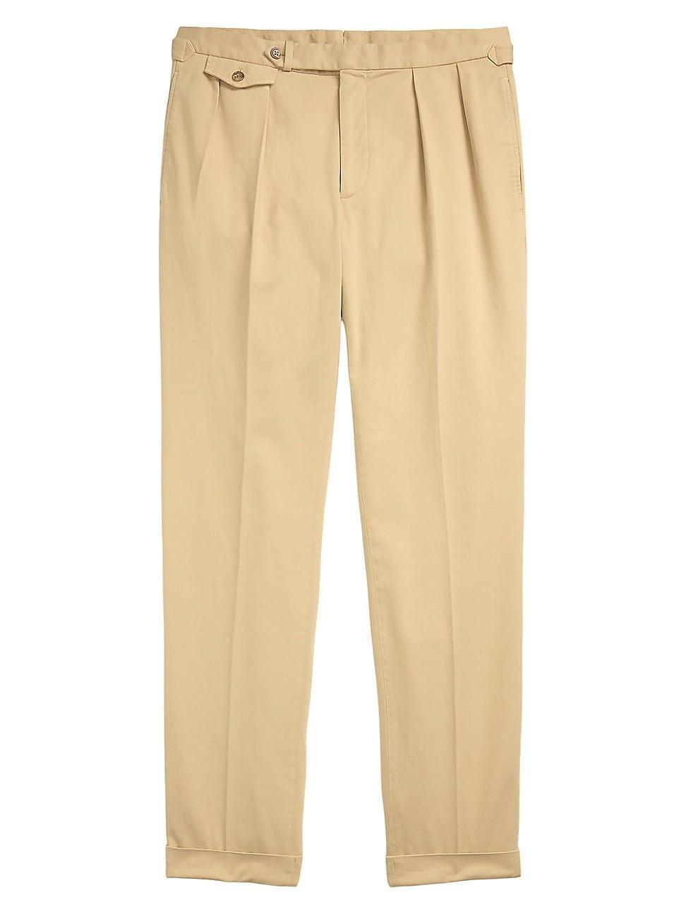 Mens Pleated Garment-Dyed Trousers Product Image