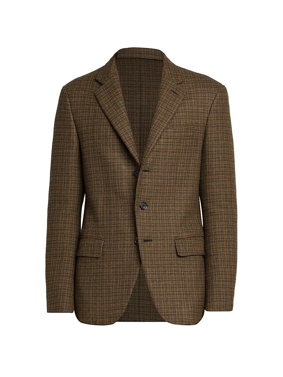 Mens Torino Check Wool-Cashmere Single-Breasted Blazer Product Image