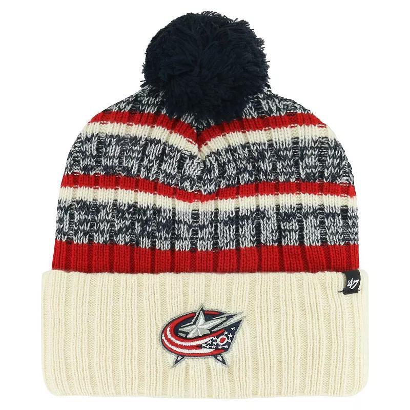 Mens 47 Cream Columbus Blue Jackets Tavern Cuffed Knit Hat with Pom Product Image