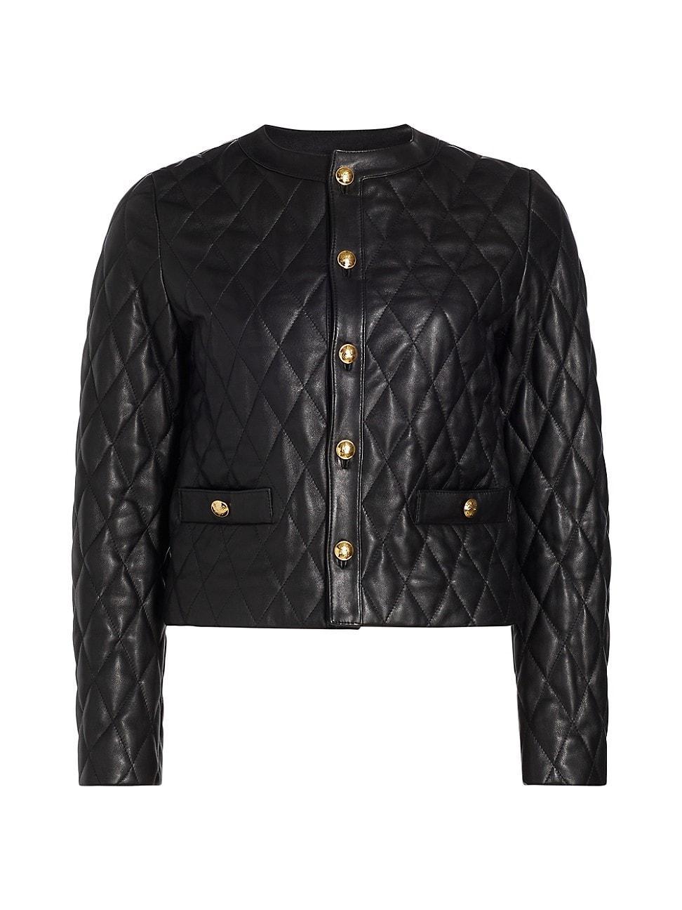 Womens Amy Quilted Leather Jacket Product Image