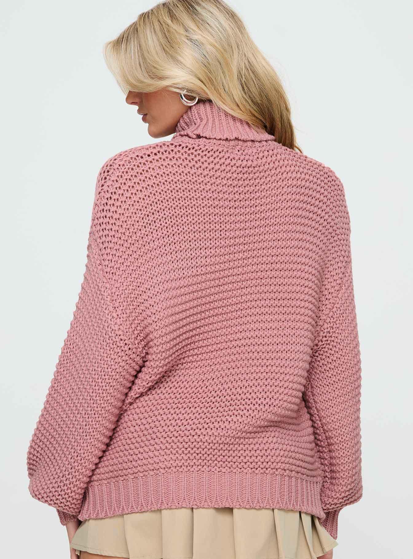 Hayworth Turtle Neck Sweater Pink Product Image